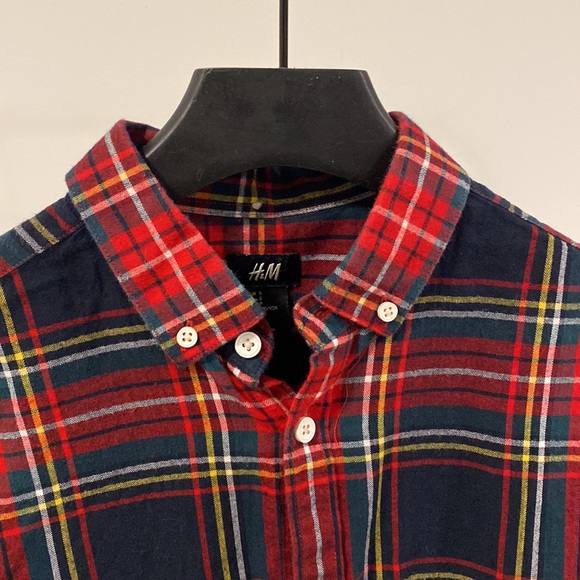 Plaid red button up - Picture 2 of 3